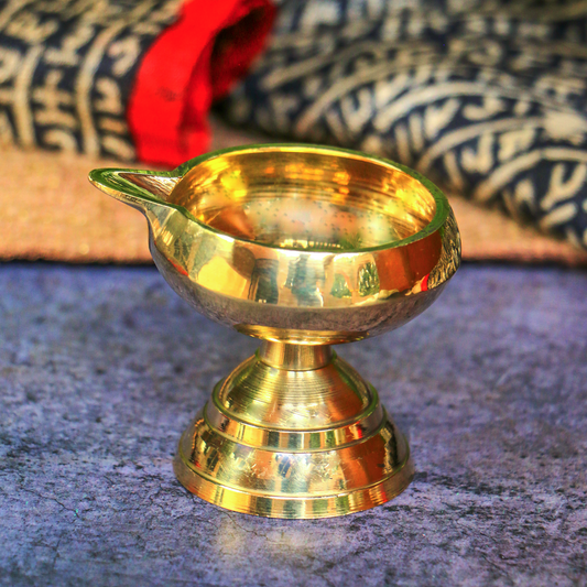 Ambi Divine 100% Pure Brass Kuber Deepam Diya for Pooja — Traditional Deepak