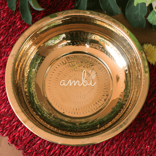 Ambi Divine Pure Brass Urli - 10 inch