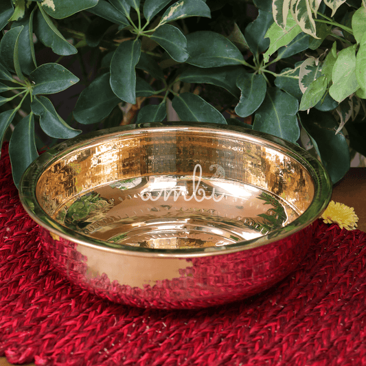 Ambi Divine Pure Brass Urli - 9.5 inch Diameter