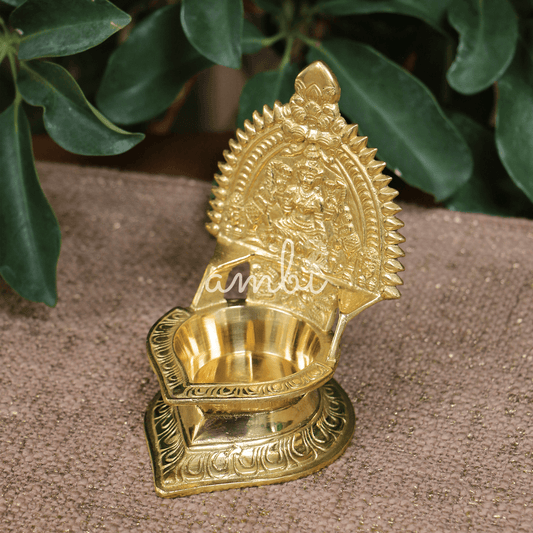 Ambi Divine 100% Pure Brass Kamakshi Deepam - Big Size