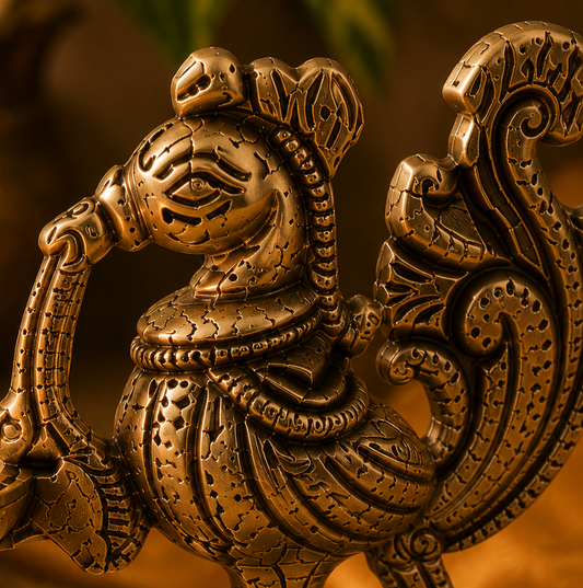 Ambi Divine Pure Brass Peacock Diya | Annapakshi Diya | Handcrafted Puja Diya for Home Mandir, Aarti & Karthigai Deepam