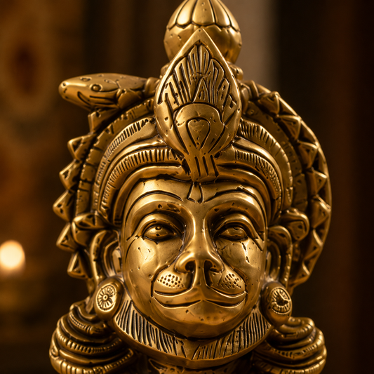 Ambi Divine Pure Brass Lord Hanuman/ Bajrangbali Standing Idol | Decorative Hanuman Murti for Pooja Room