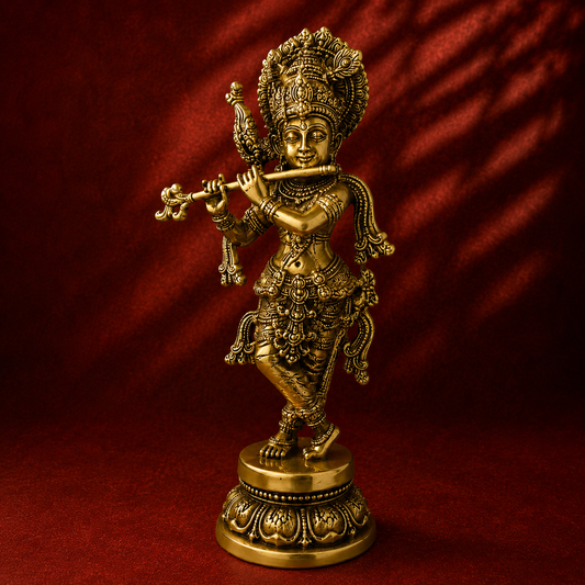 Ambi Divine Pure Brass Lord Murali Krishna / Venugopala Murti