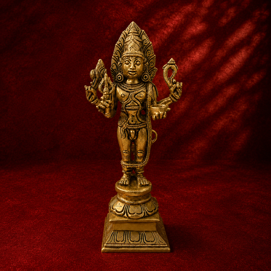 Ambi Divine Pure Brass Shani Dev Idol (Shanishwara) | Handcrafted Shani Murti for Home Mandir & Shanivar Puja