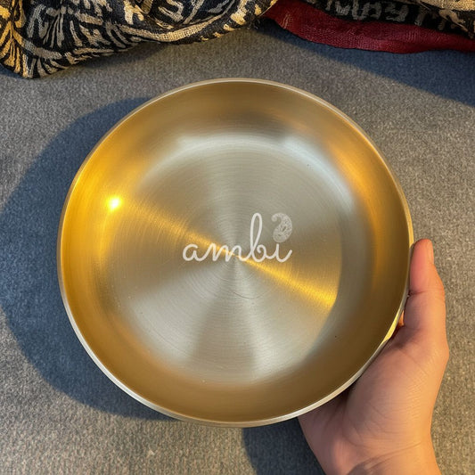 Ambi Divine 100% Pure Lead Free Kansa Small Plate Handcrafted Dessert Plate | Puja Plate - 5 Inch