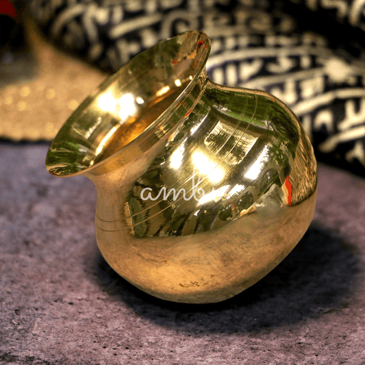 Ambi Divine 100% Pure Brass Pooja Madrasi Lota - Small for Pooja / Abhishek