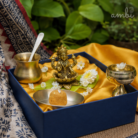 Pure Brass Goddess Lakshmi Idol - 2.5 inch height
