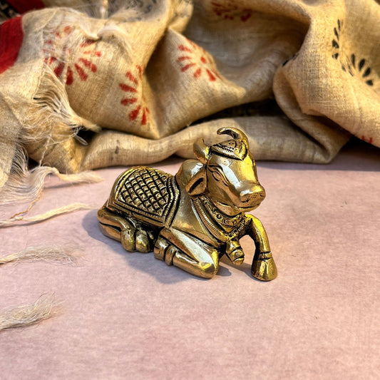 Ambi Divine Pure Brass Nandi Maharaj Murti – 338 Grams