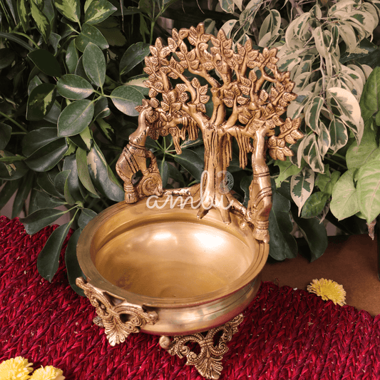 Ambi Divine Pure brass Ethnic Traditional Tree of Life Large Urli