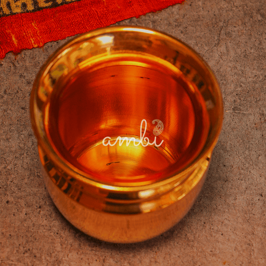 Ambi Divine 100% Pure Copper Traditional Water Kalash - Medium Size - Narrow Neck - 350 ML