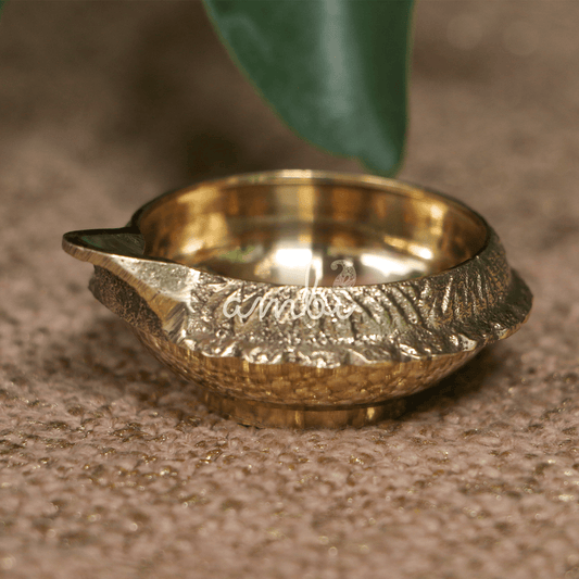 Ambi Divine 100% Pure Brass Pooja Traditional Deepam / Deepak / Diya - Medium - Set of 2