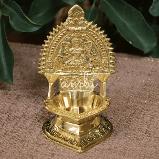 Ambi Divine 100% Pure Brass Kamakshi Deepam - Big Size