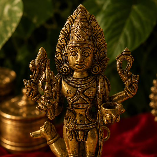 Ambi Divine Pure Brass Shani Dev Idol (Shanishwara) | Handcrafted Shani Murti for Home Mandir & Shanivar Puja