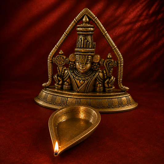 Ambi Divine Pure Brass Ananda Nilayam Brass Vilakku | Balaji Diya / Perumal Vilakk|