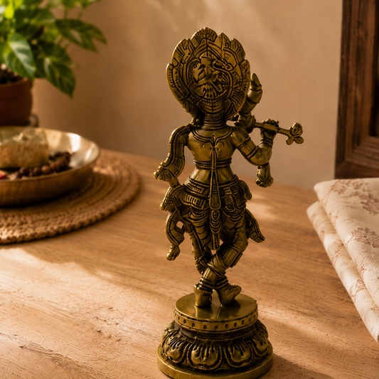 Ambi Divine Pure Brass Lord Murali Krishna / Venugopala Murti