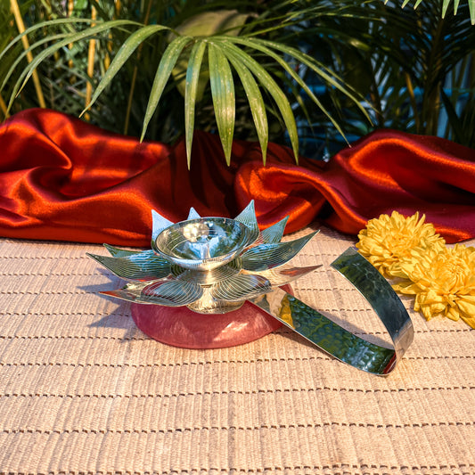 Ambi Divine Lotus Jyot Silver Plated Diya