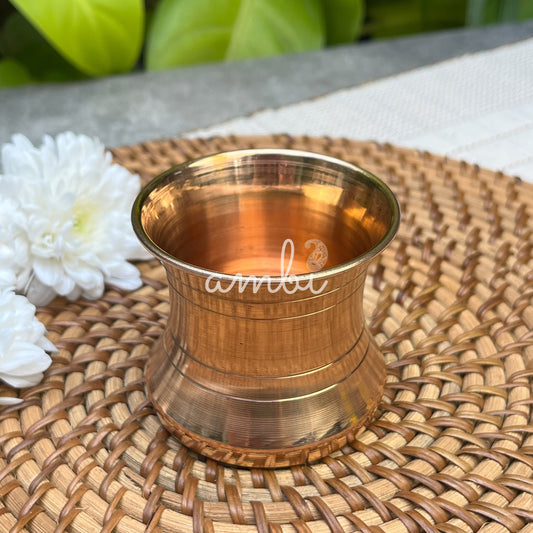 Ambi Divine 100% Pure and Lead Free Elegant Copper Lota Small - 160 ML Capacity - Puja / Suryanamaskar