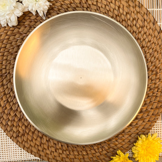 Ambi Divine 100% Pure Kansa Plate — 8 Inch Pooja Plate