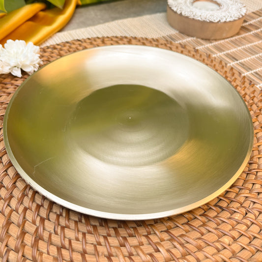Ambi Divine 100% Pure Kansa Plate — 8 Inch Pooja Plate