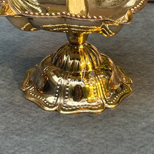 Ambi Divine Deepa 100% Pure Brass Pooja Deepam / Deepak - 5 Baati Small