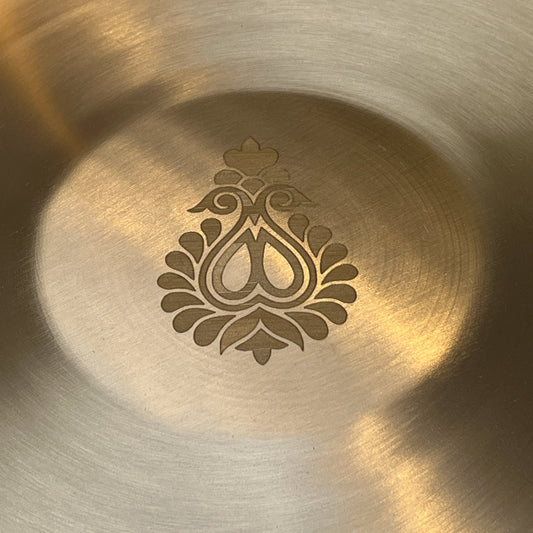 Ambi Divine 100% Pure Kansa Pooja Plate with Laser Cut Paisley Design- 12 Inch