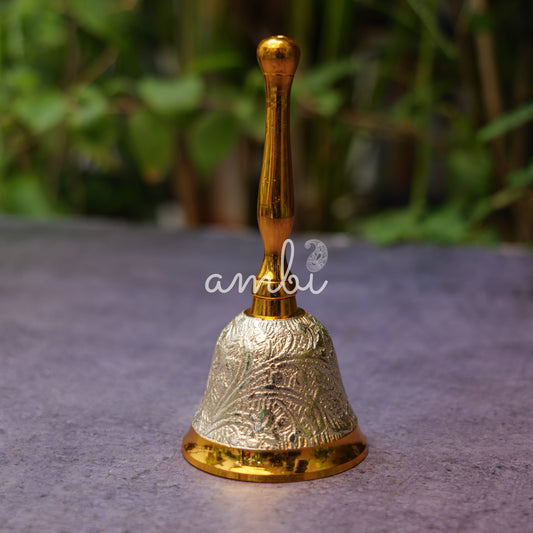 Ambi Divine Golden Plated Pure Brass Puja Thali Set
