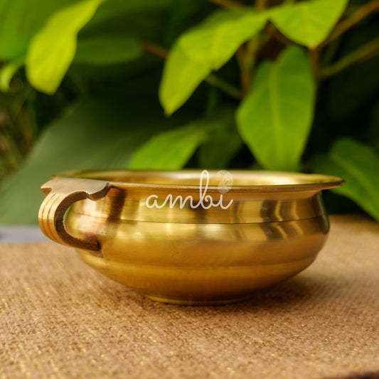 Ambi Divine Pure Brass Small Round Urli - 5 inches diameter