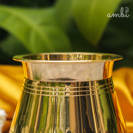 Ambi Divine 100% Pure Brass Traditional Satari Water Kalash / Lota / Matka - 500 ML