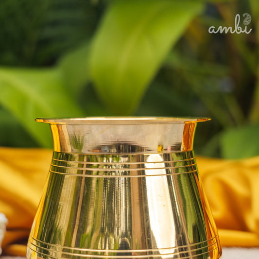 Ambi Divine 100% Pure Brass Traditional Satari Water Kalash / Lota / Matka - 500 ML