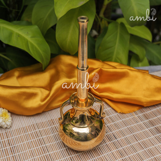 Ambi Divine Pure Brass Oil Pot with a Long Pouring Spout - 400ML