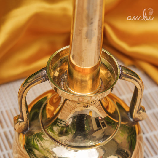 Ambi Divine Pure Brass Oil Pot with a Long Pouring Spout - 200ML