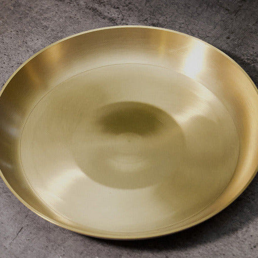 AMBI Divine 100% Pure Kansa Pooja Plate with Low Edge – 8 Inch
