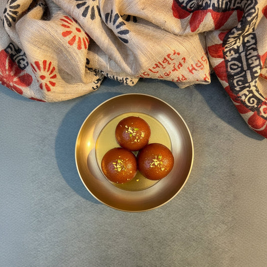 Ambi Divine 100% Pure Kansa Small Plate — 6 Inch Low Edge Puja Plate