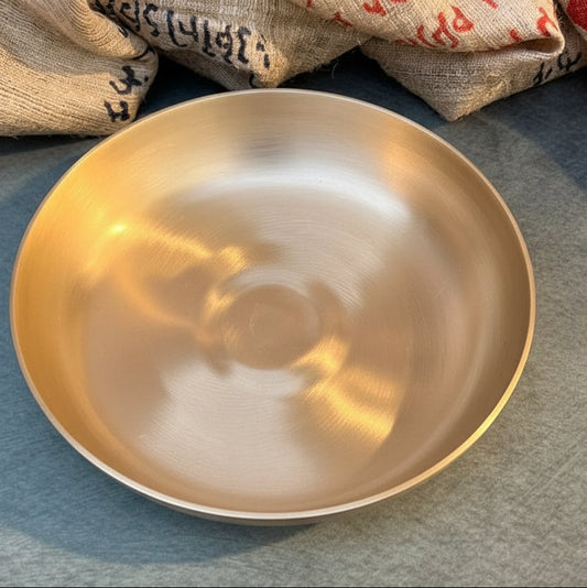 Ambi Divine 100% Pure Kansa Small Plate — 6 Inch Low Edge Puja Plate