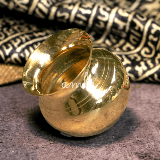 Ambi Divine 100% Pure Brass Pooja Madrasi Lota - Small for Pooja / Abhishek