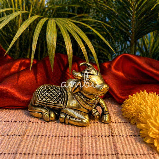 Ambi Divine Pure Brass Nandi Maharaj Murti – 338 Grams