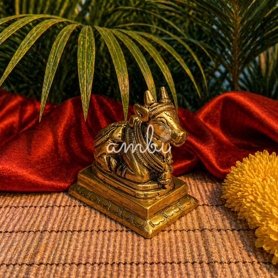 Ambi Divine Pure Brass Nandi Maharaj Murti – 447 Grams