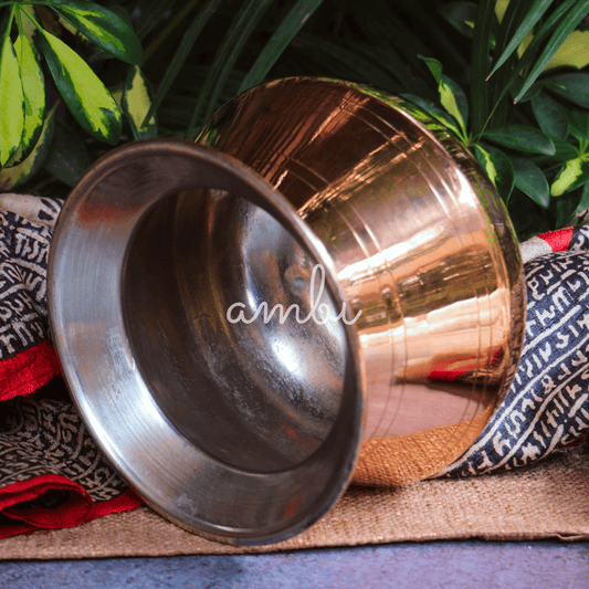 Ambi Divine 100% Pure Copper Water Kalash / Matka  for Health / Ayurveda / Pooja / Ceremonies - Regular - 1.5 L